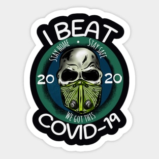 I Beat Covid 19 Sticker